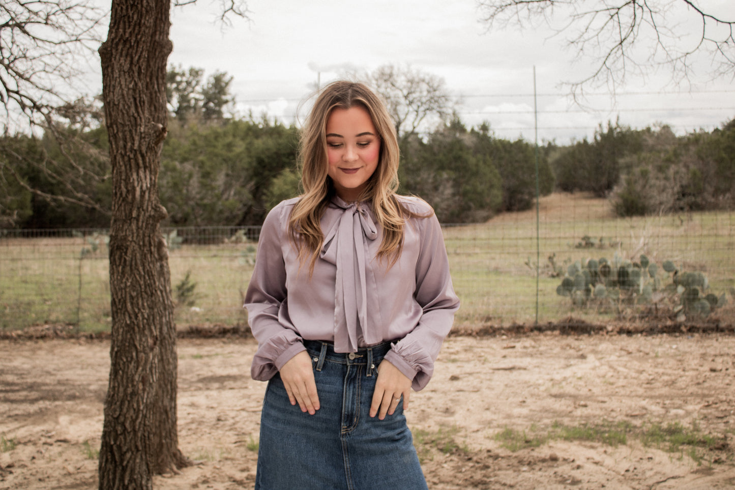 Purple Tie Blouse