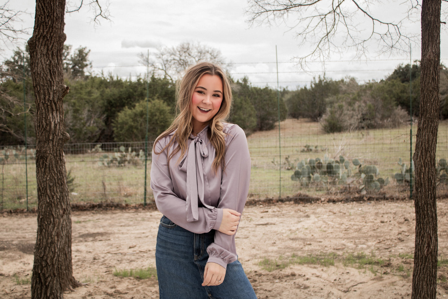 Purple Tie Blouse